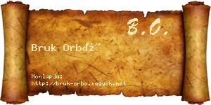 Bruk Orbó névjegykártya